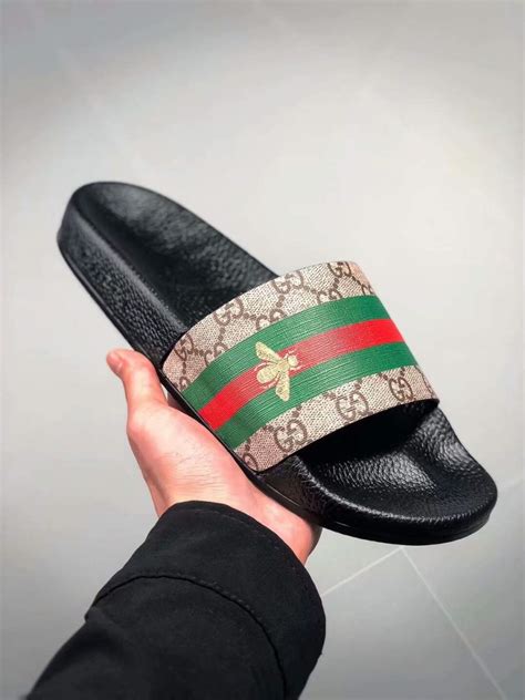 fake gucci bee slides|size 14 Gucci slides.